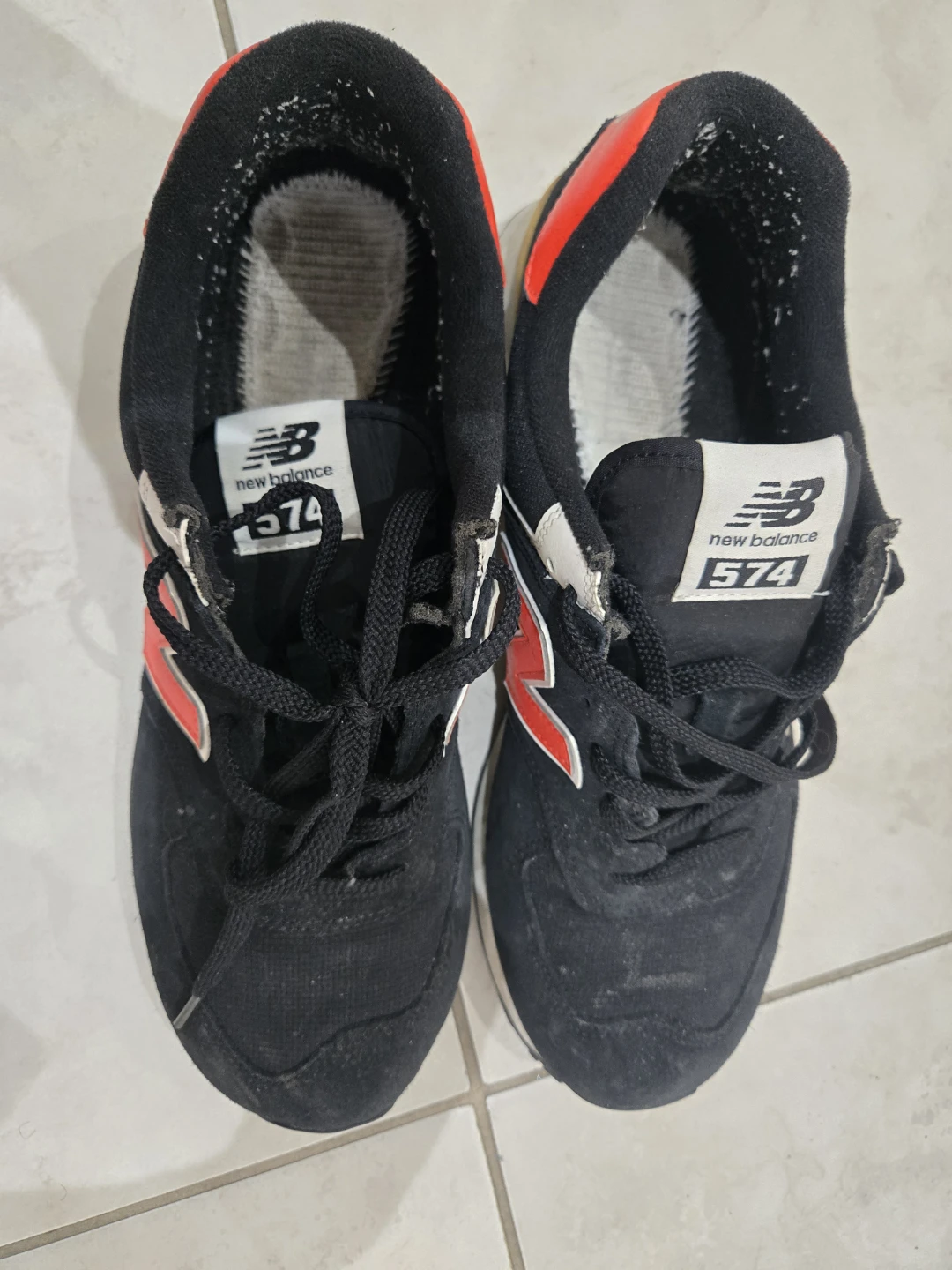New Balance 574 Black Fire Red Shoes - photo 3