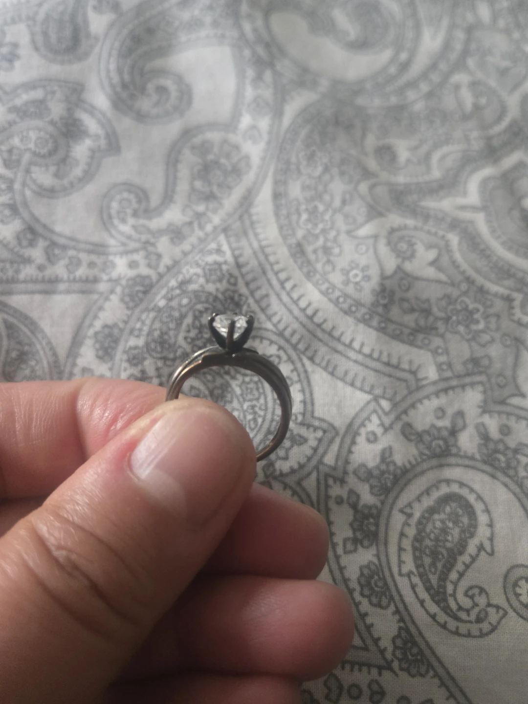 Solitaire engagement ring sterling silver moissanite