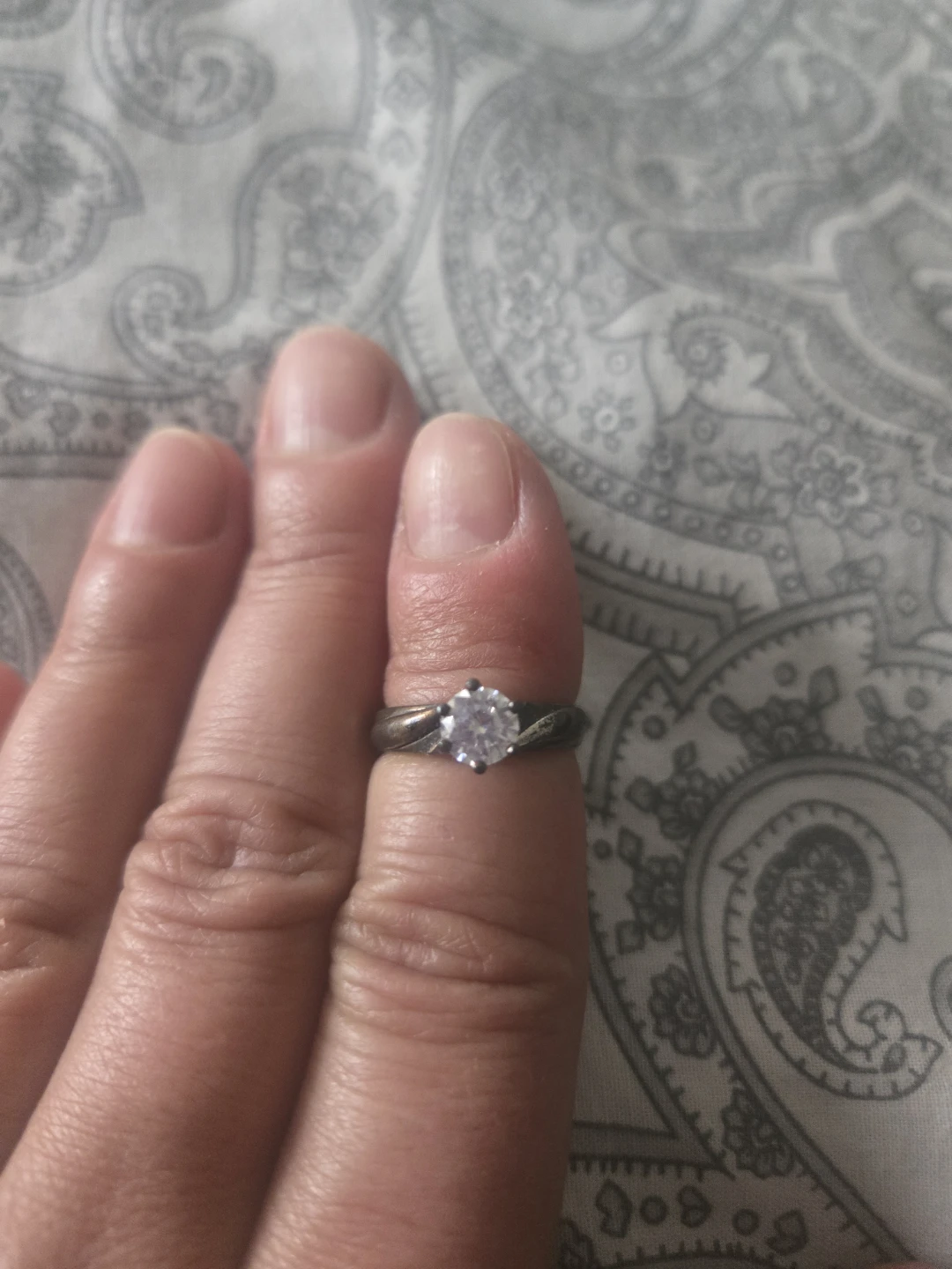 Solitaire engagement ring sterling silver moissanite - photo 2