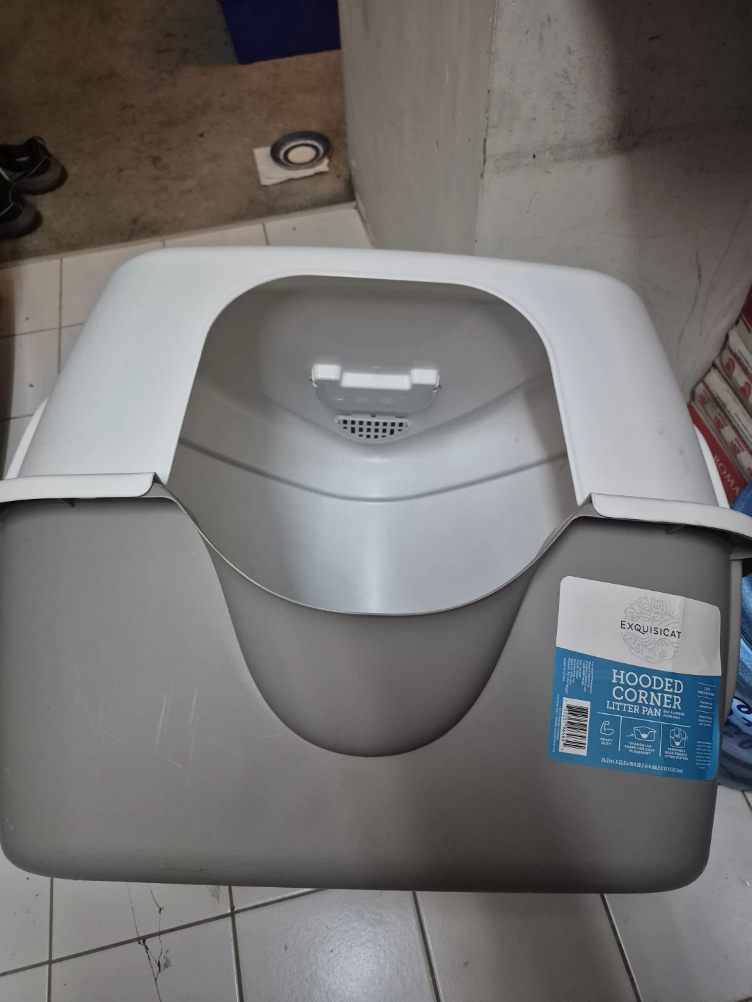 EXQUISICAT Hooded Corner Litter Pan