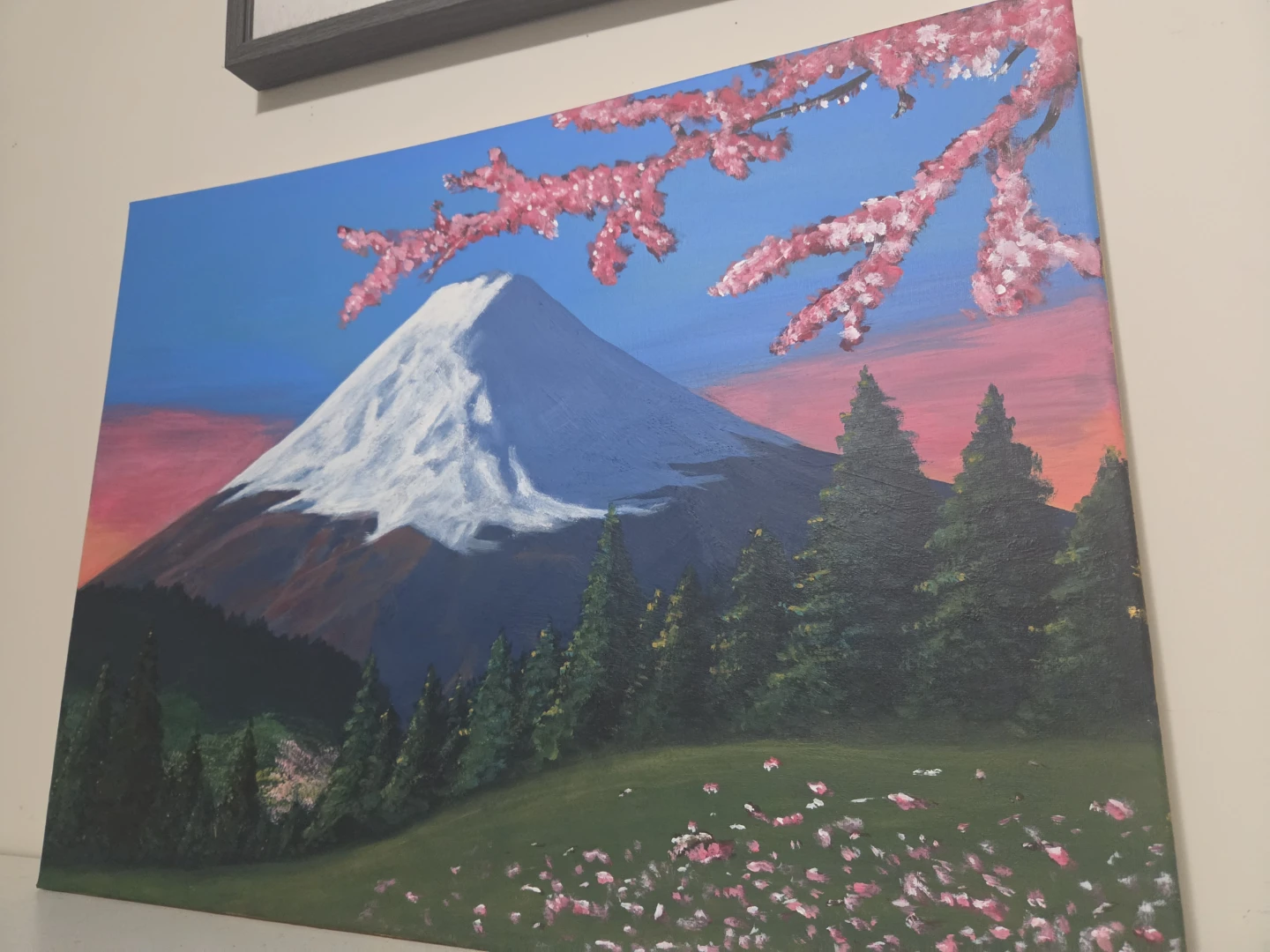 Hand-painted Mount Fuji Landscape Canvas Art
