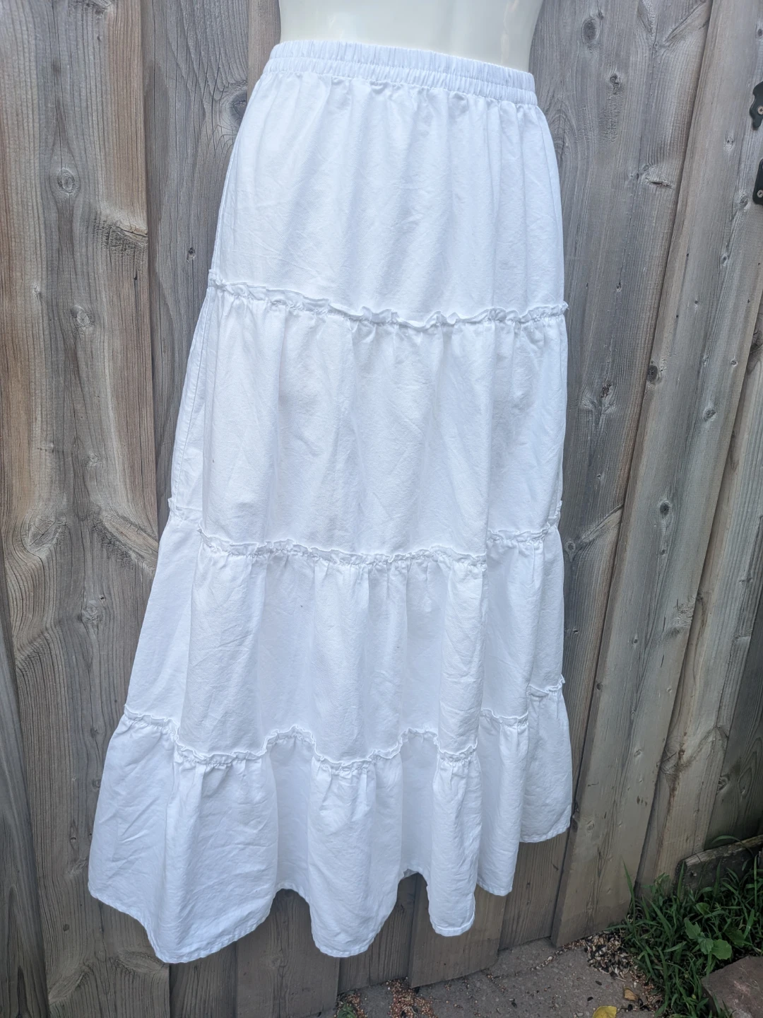 White Tiered Maxi Skirt