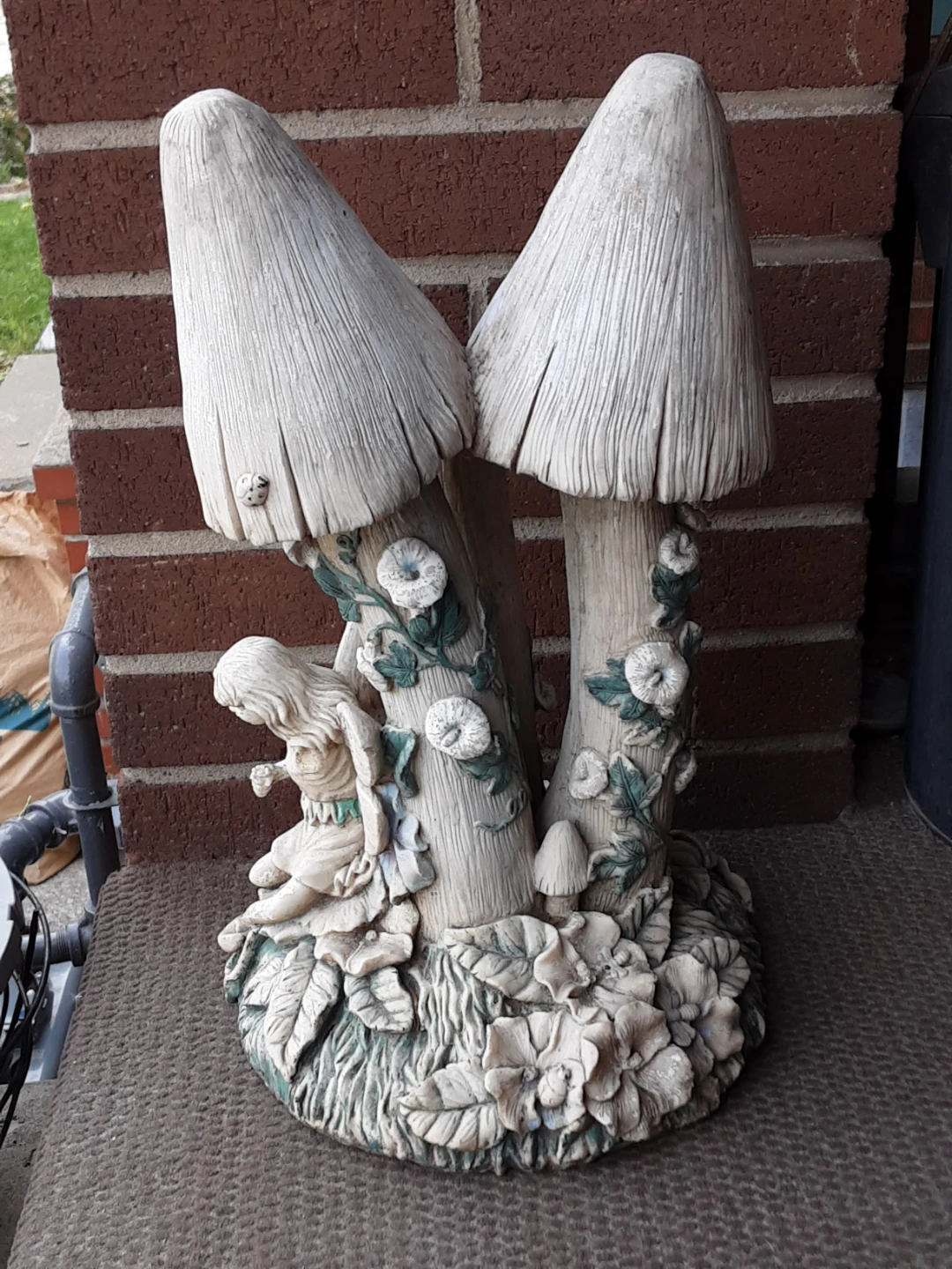 Fairy and Mushroom Garden Statue