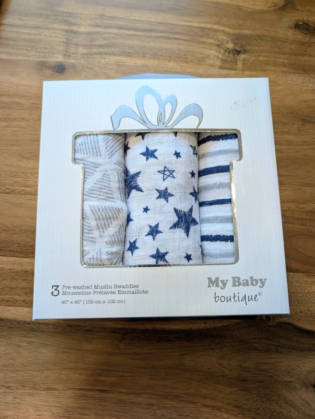 My Baby Boutique 3-Pack Pre-Washed Muslin Swaddles