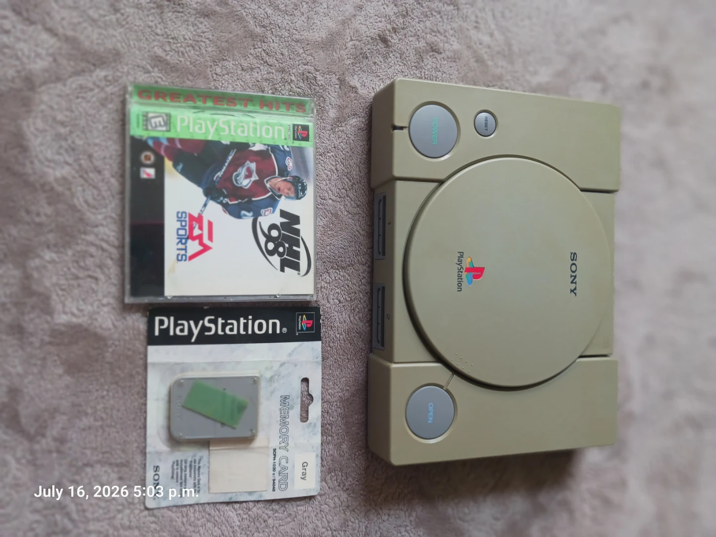 Sony PlayStation 1 Console Bundle with NHL 98 and Controllers