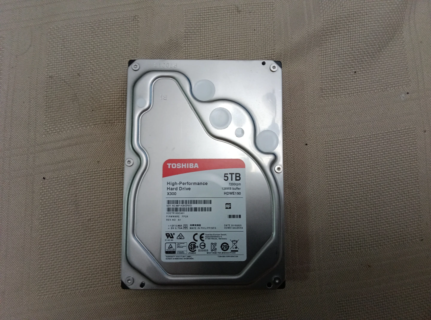 Toshiba X300 5TB HDWE150 SATA Hard Drive