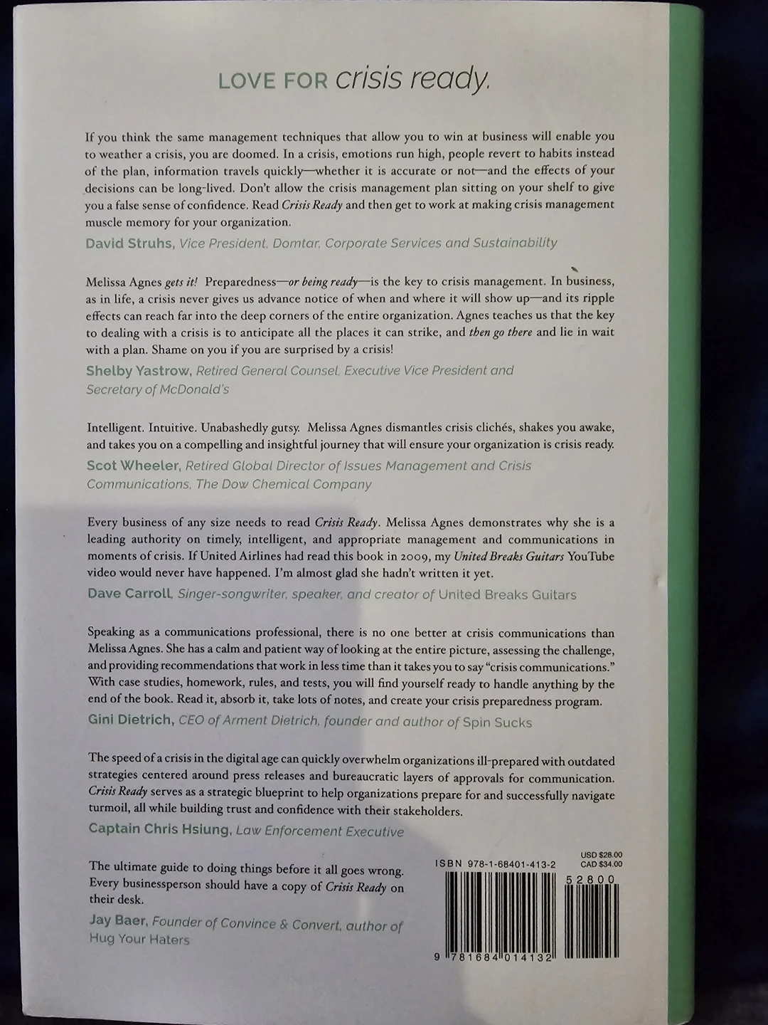 Crisis Ready by Melissa Agnes Book - photo 2