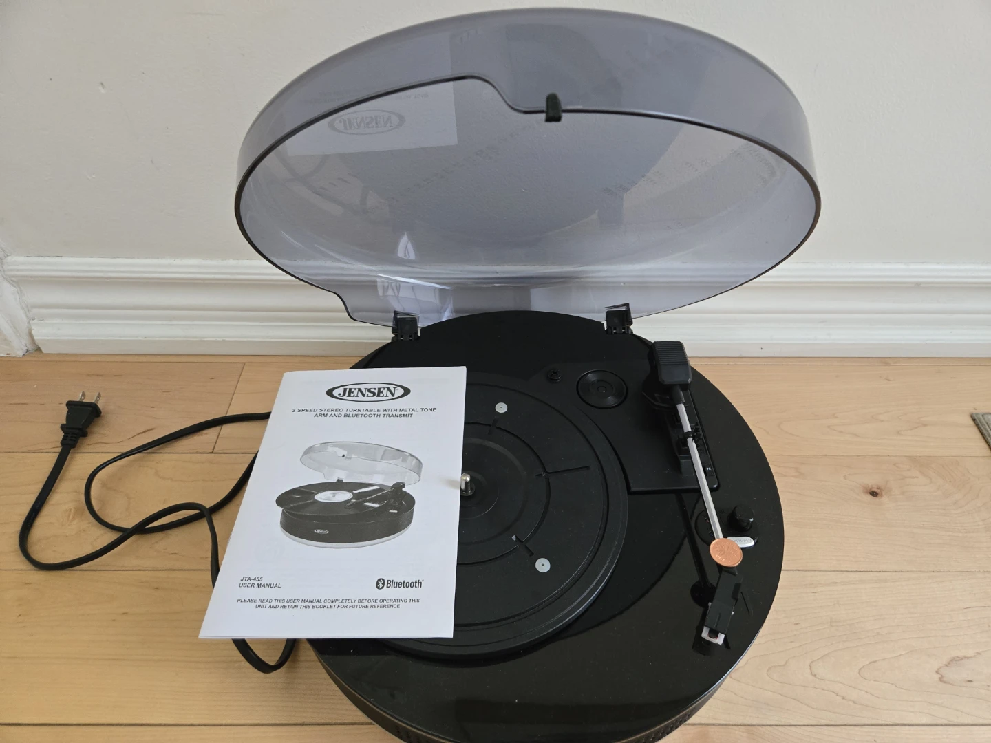 Jensen JTA-459 3-Speed Stereo Turntable with Bluetooth