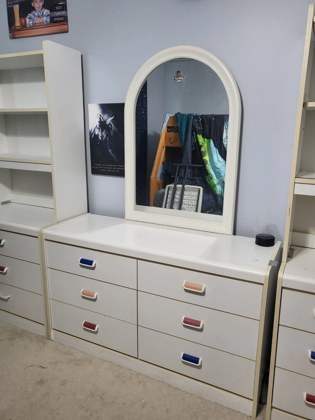 White Bedroom Set with Desk and Drawers - photo 3