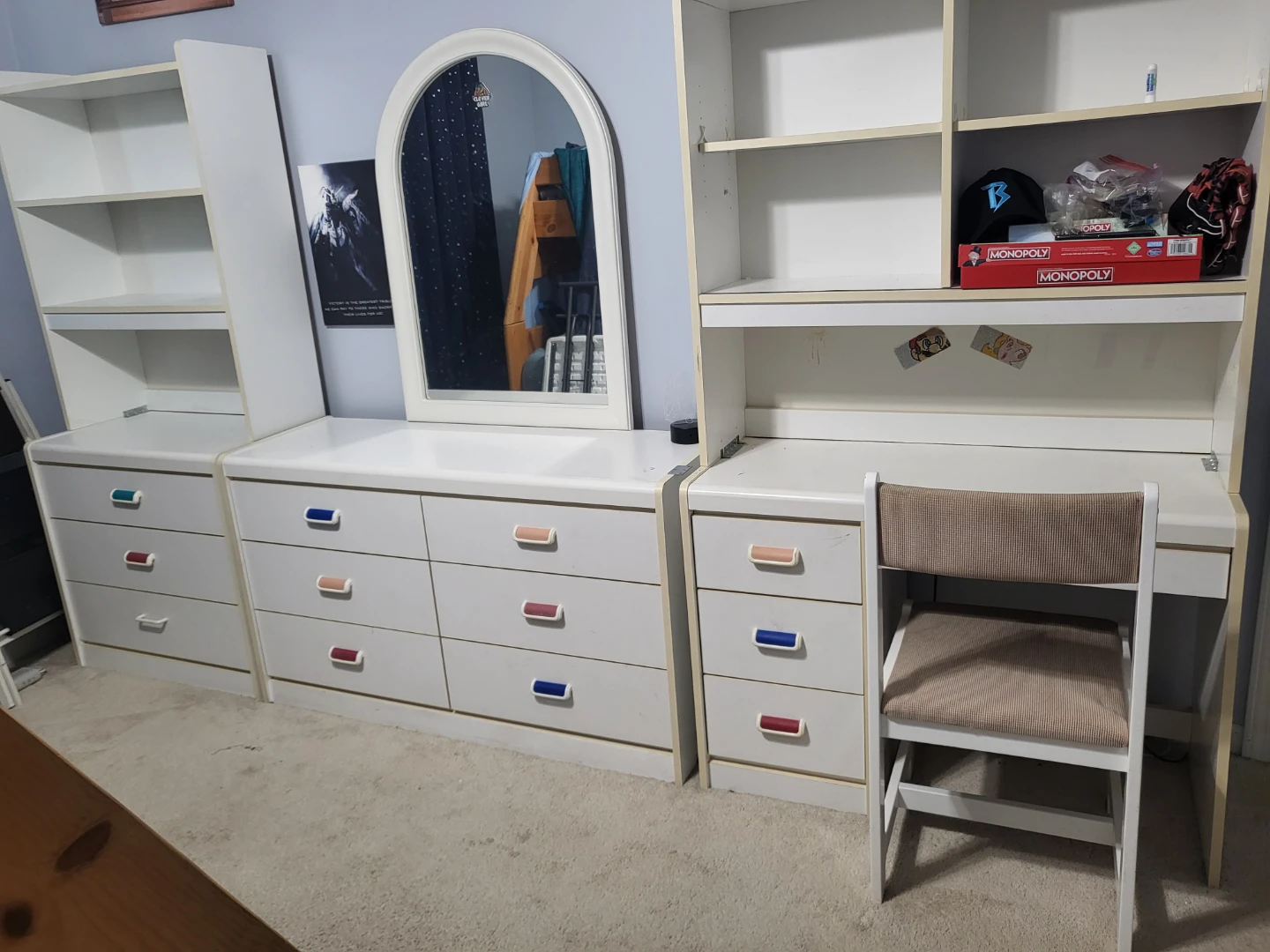White Bedroom Set with Desk and Drawers - photo 5