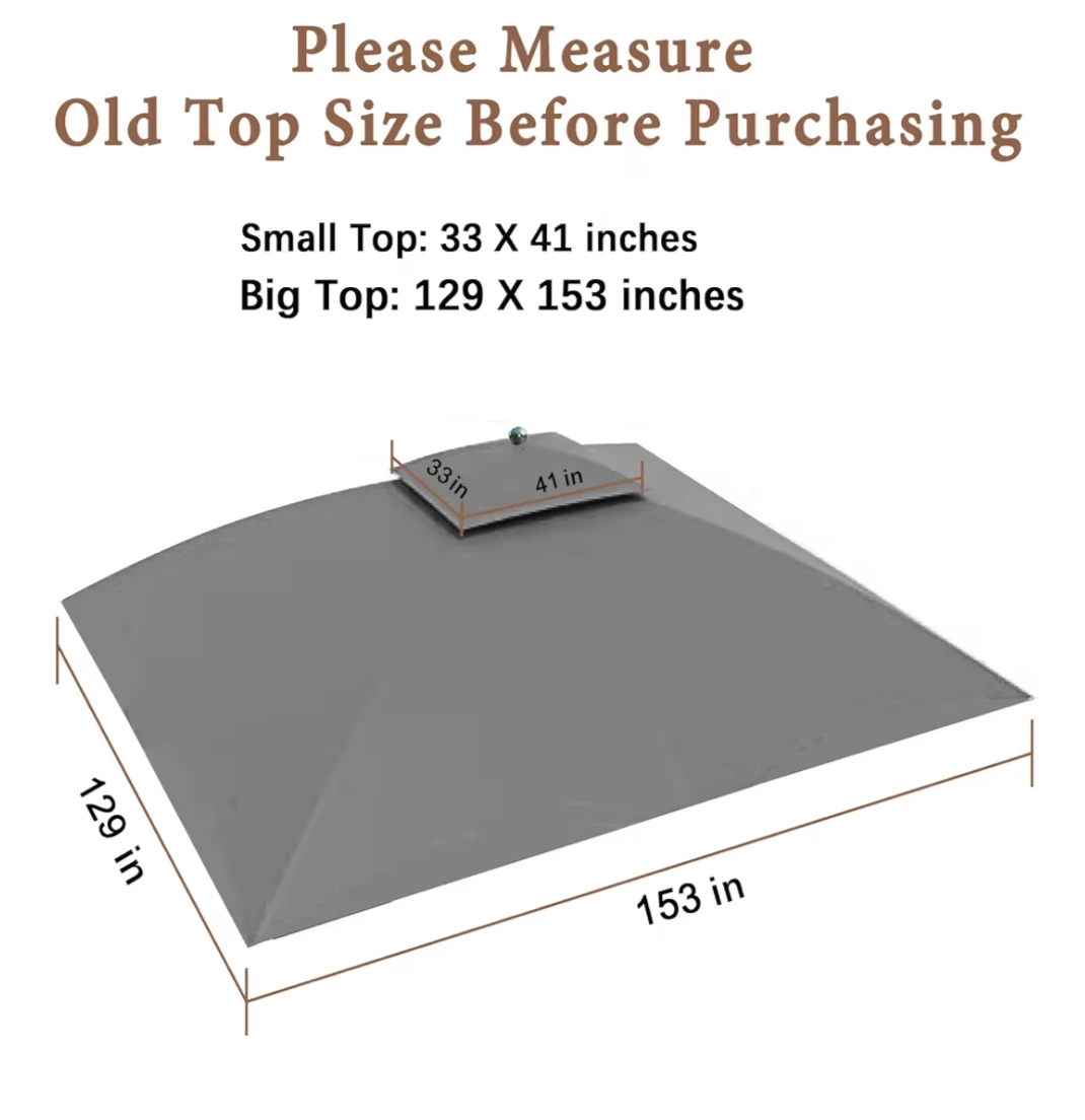 Grey Gazebo Replacement Canopy Top 10x12 ft - photo 2