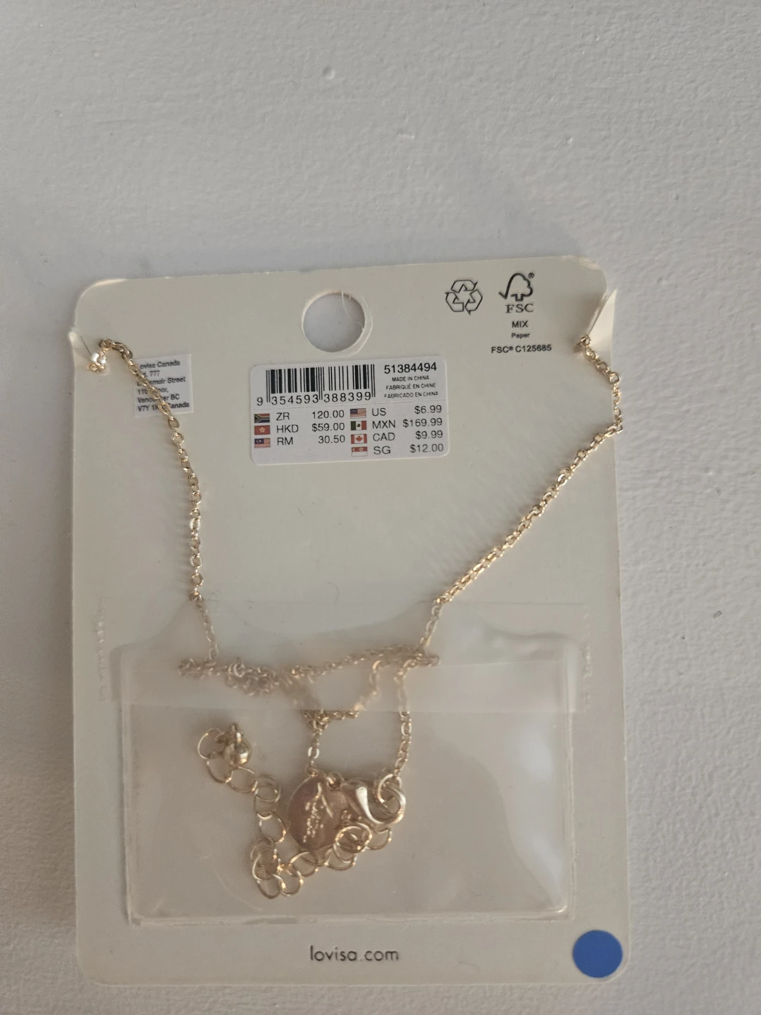 Lovisa Gold-tone Necklace with Green Heart Pendant - photo 2