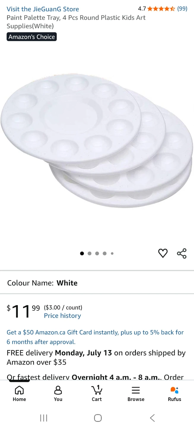4 Pcs Round Plastic Paint Palette Tray - photo 2