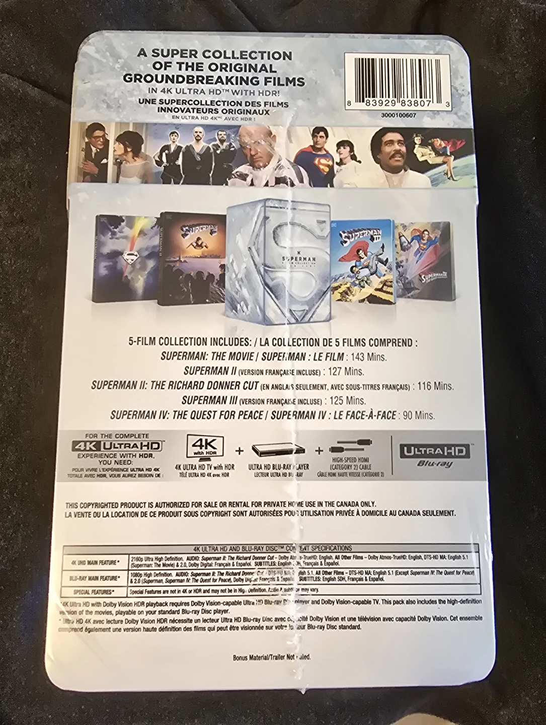 Superman 5-Film Collection 4K Ultra HD + Blu-Ray
