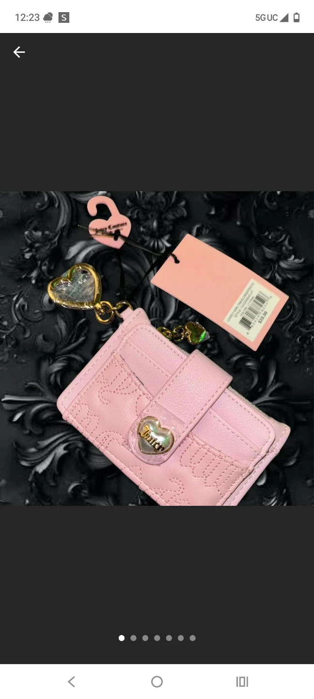Juicy Couture Pink Card Holder with Heart Charm