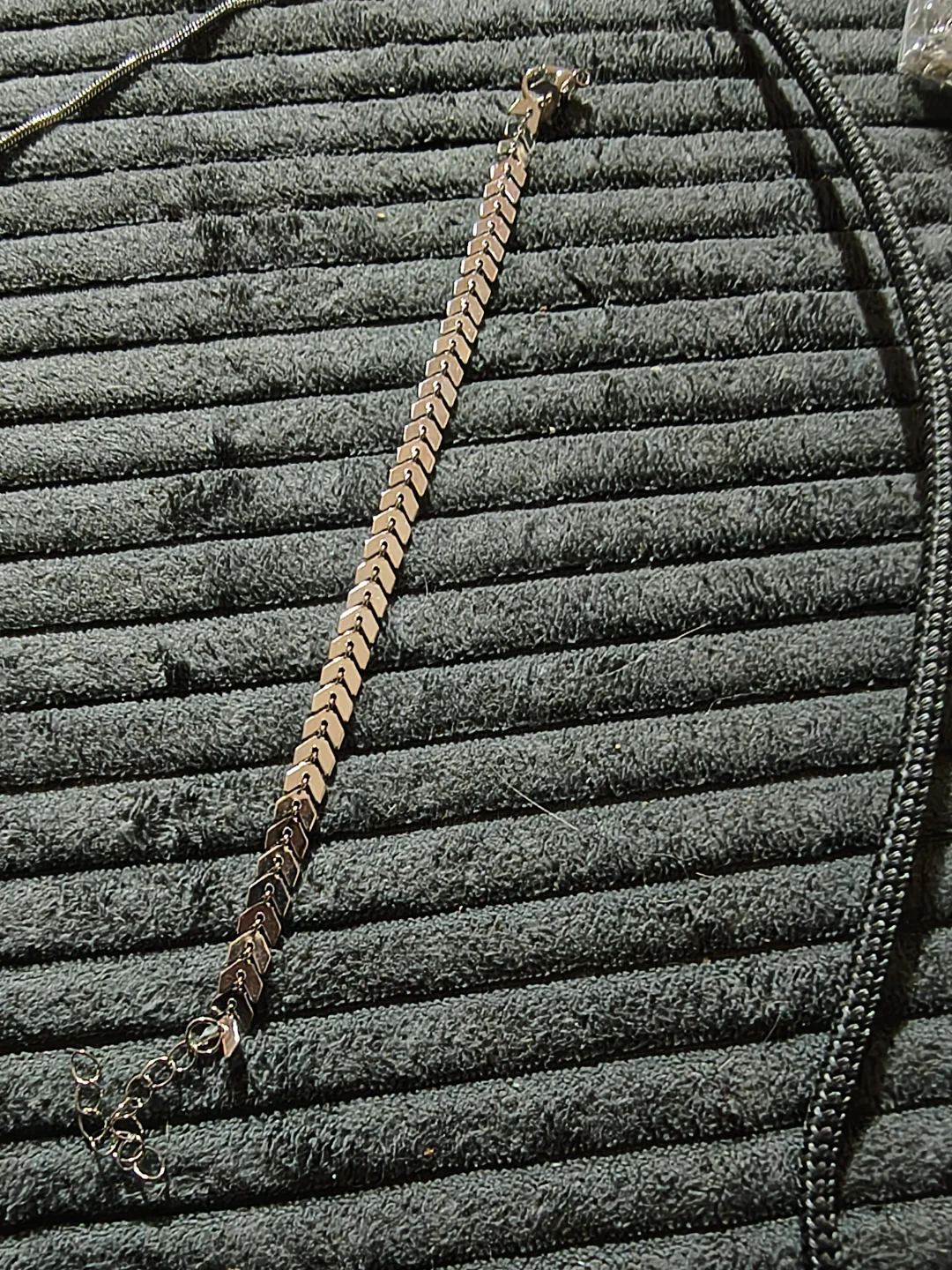 Silver Tone Chevron Chain Bracelet