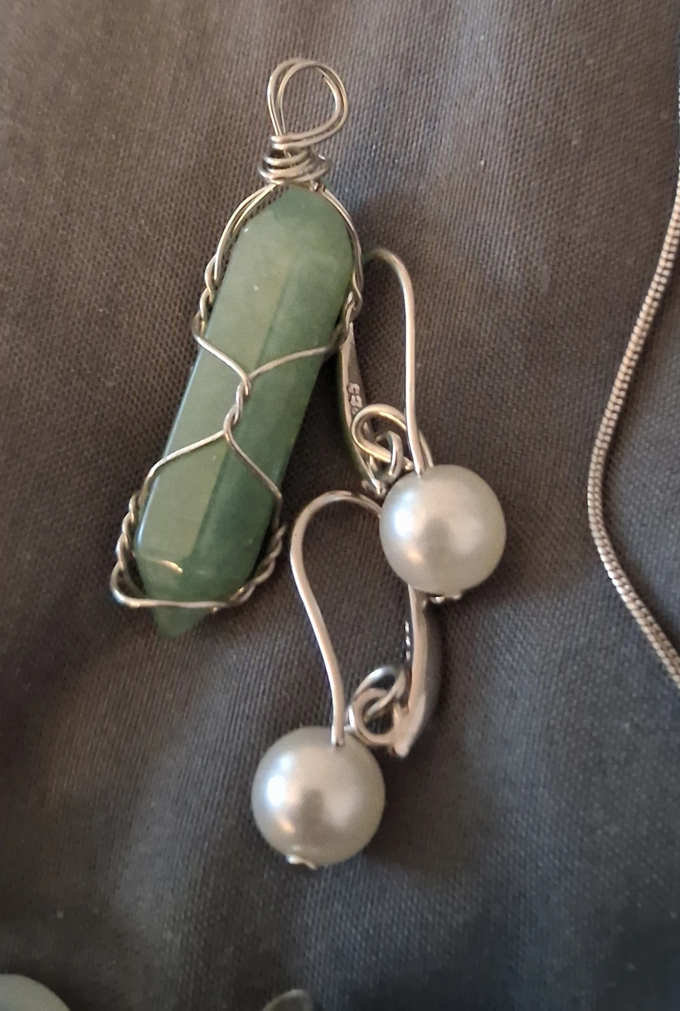 Sterling Silver Necklace with Pendant and Earrings Set - photo 4
