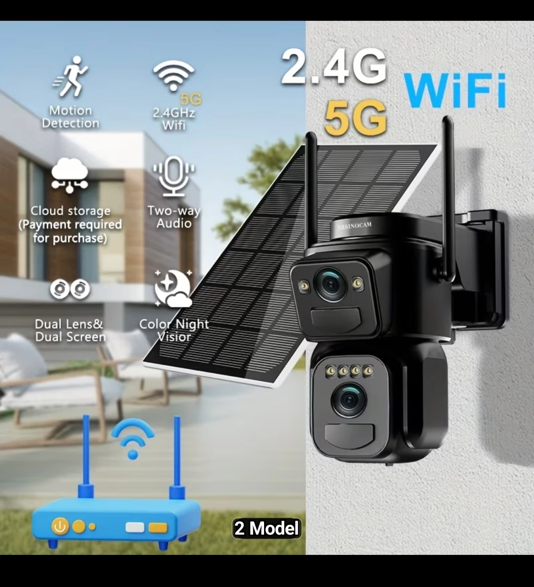 SZSINOCAM Outdoor Dual Lens WiFi Security Camera - photo 5