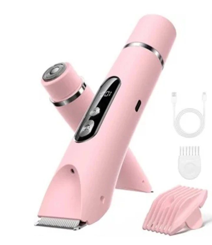 Pink Electric Hair Clipper & Shaver Set