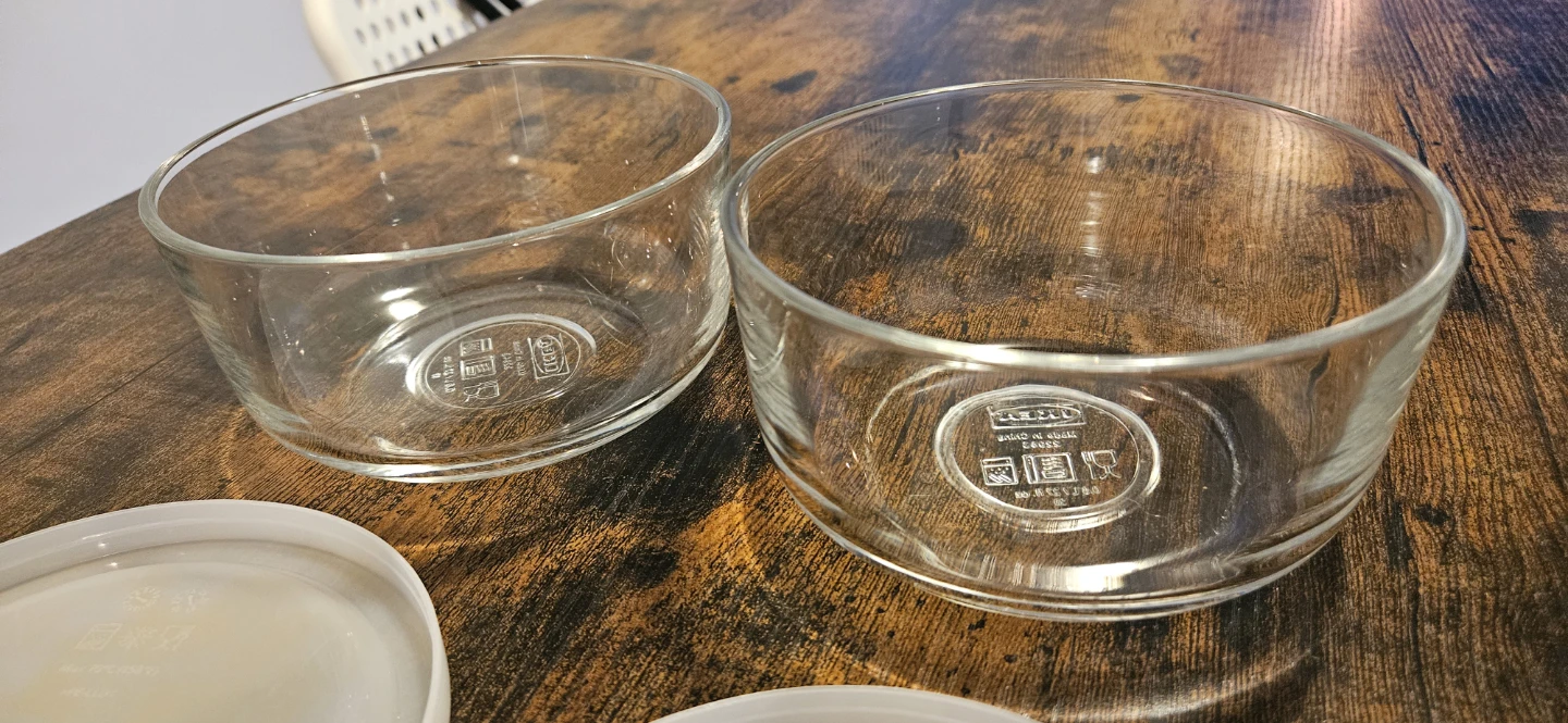 Set of 2 Glass Bowls with Lids in This Price