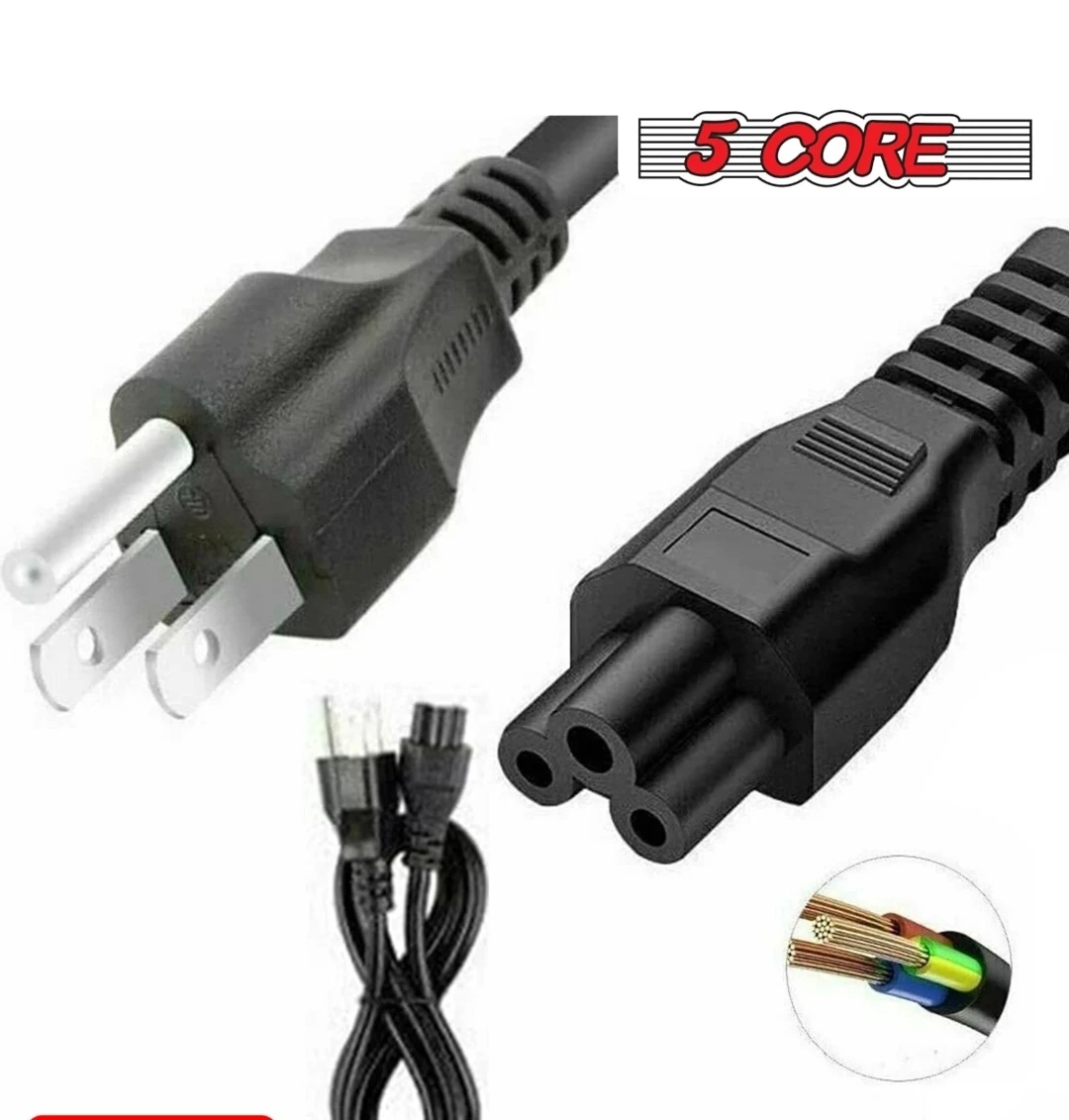 5Core AC Power Cord 6Ft-3 Prong Adapter US Male-Female - photo 3