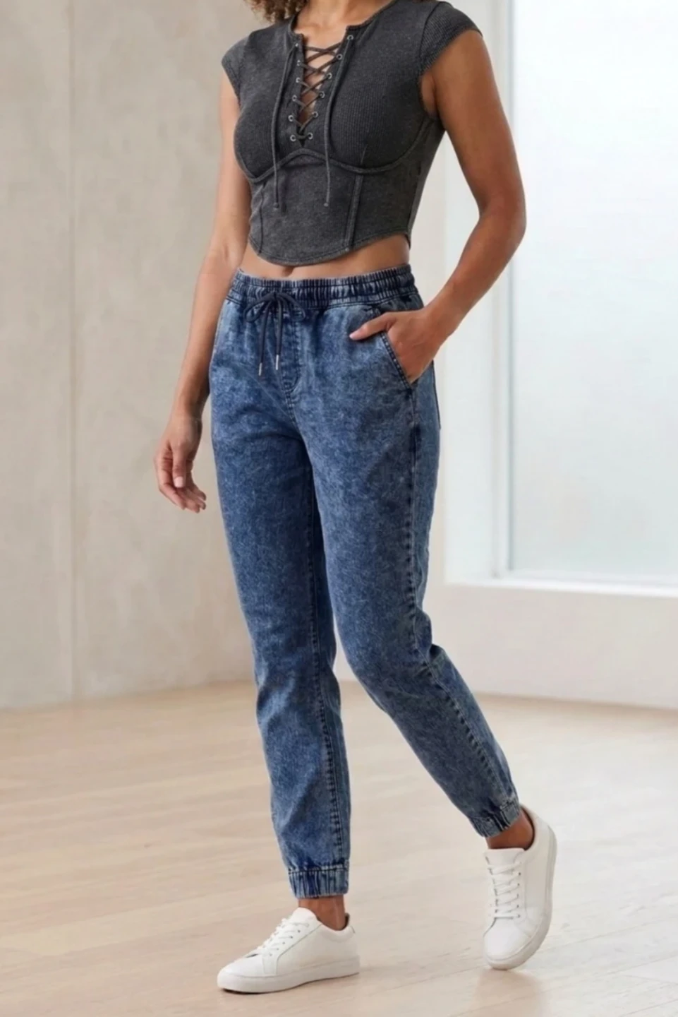 Women's Denim Jogger Pants