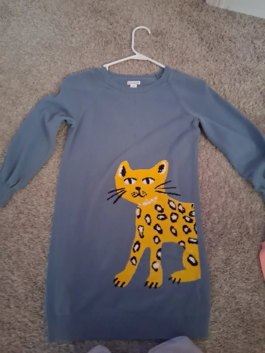 Gray Cat Sweater Dress