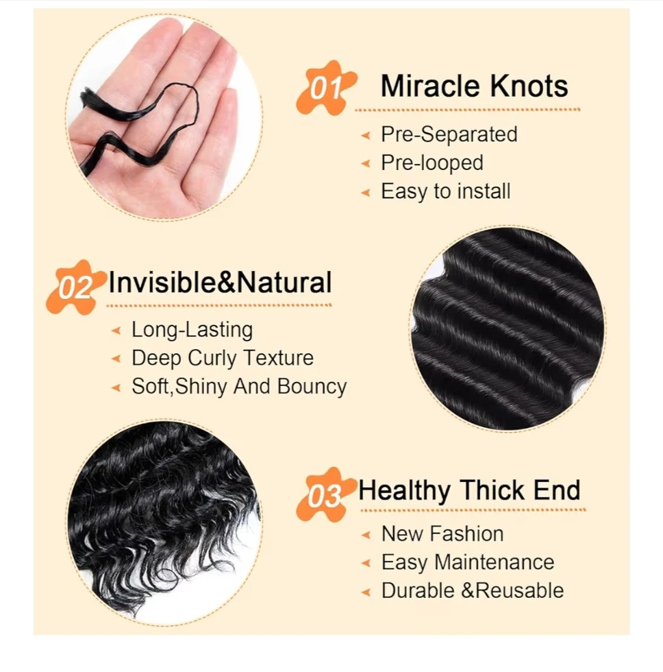 18" Deep Curly Crochet Braiding Hair - photo 3
