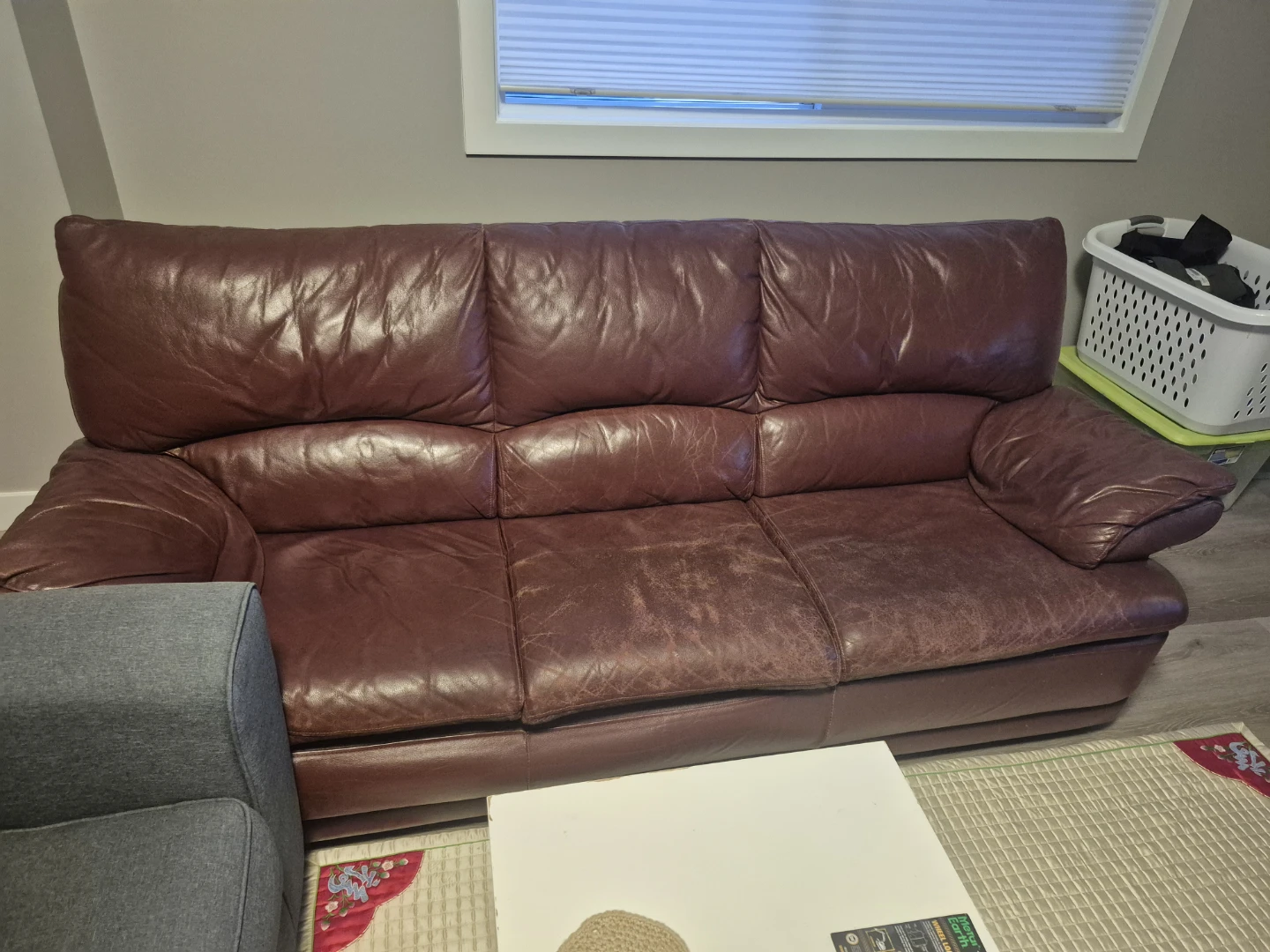 Brown Leather Sofa - photo 2