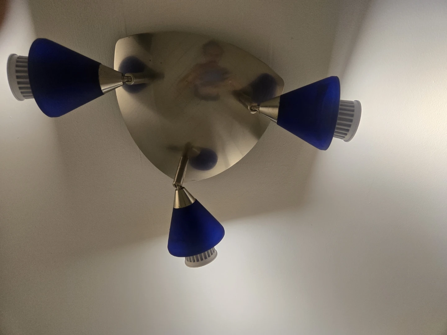Modern 3-Light Ceiling Fixture - Blue Cones