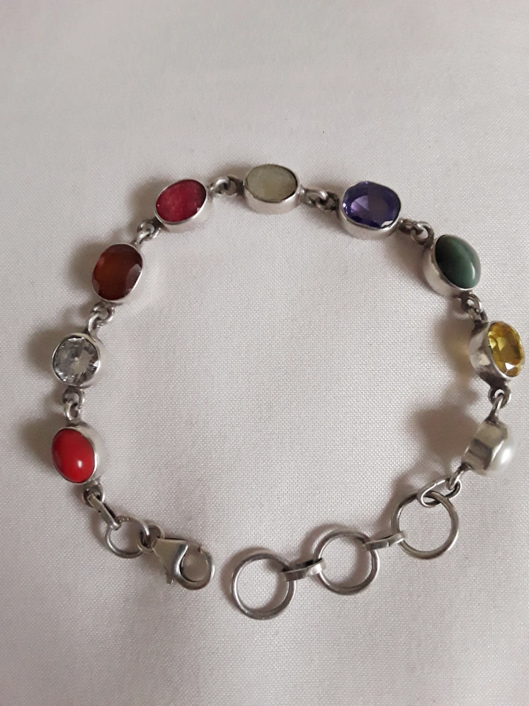 Multi-Gemstone Sterling Silver Bracelet