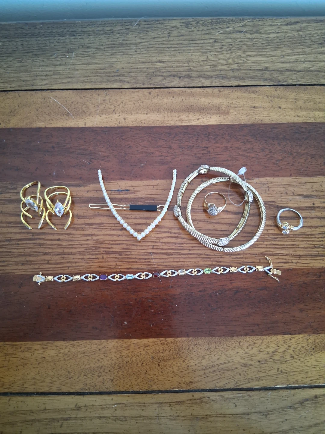 Gemstone and Diamond gold costume jewlery