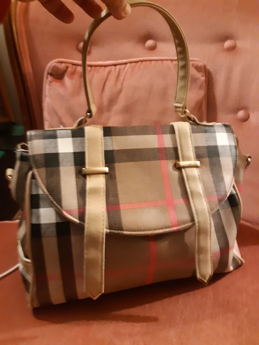 Plaid Satchel Handbag