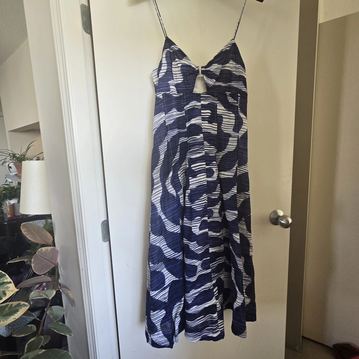 Banana Republic Blue & White Pattern Dress Size 4 - photo 4