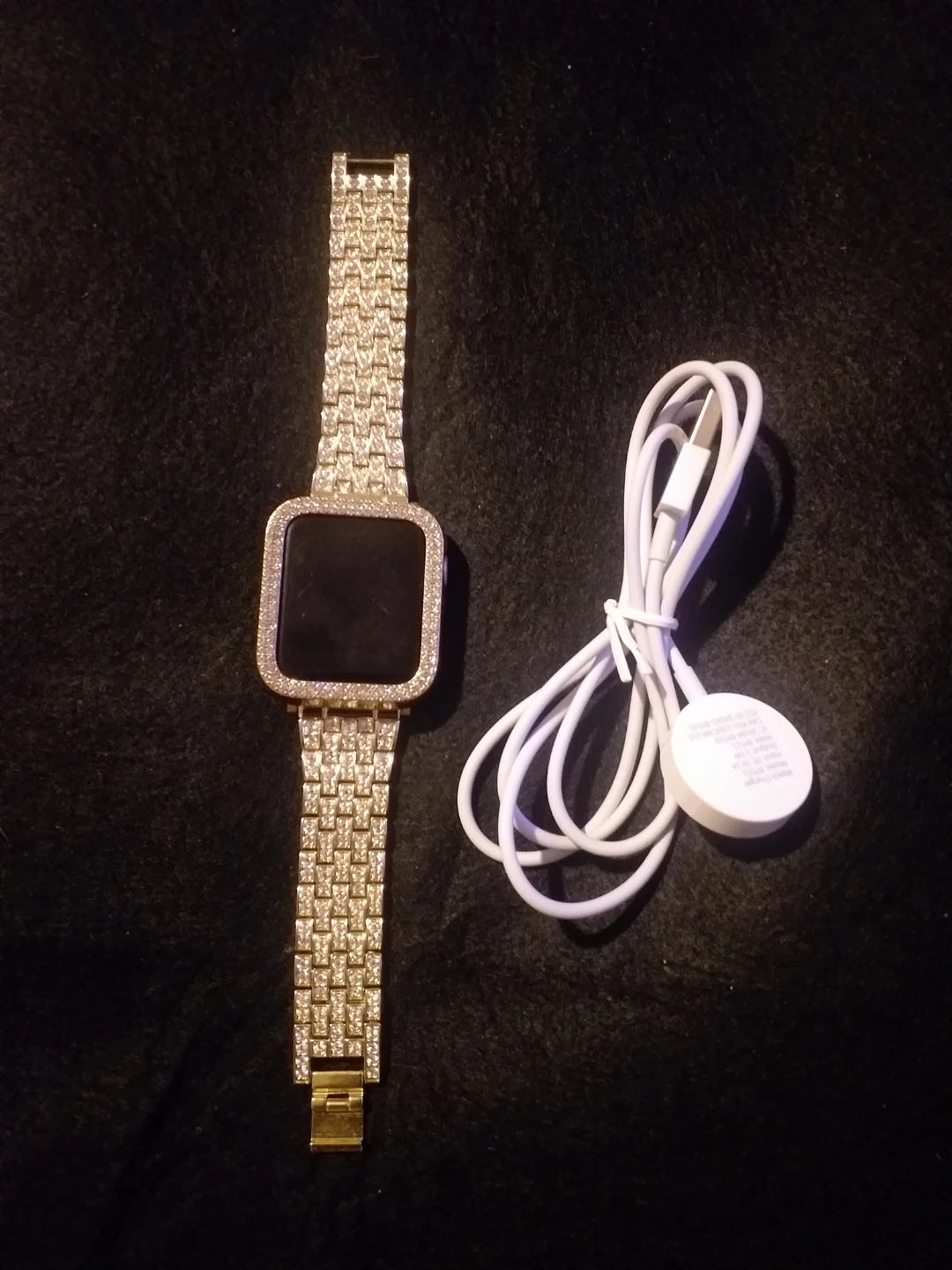 Apple Watch with Gold Chain Strap and Crystal Bezel - photo 3