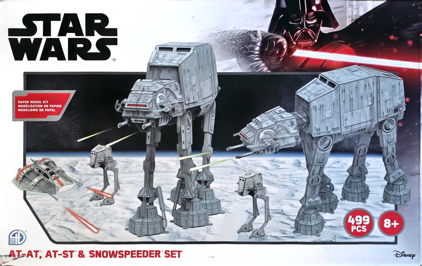Star Wars AT-AT, AT-ST & Snowspeeder Paper Model Kit Set