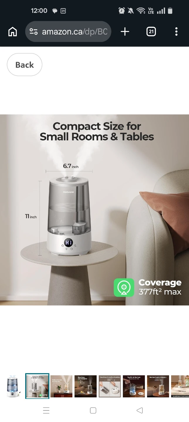 Homvana Humidifier - Compact Size (New!) - photo 5