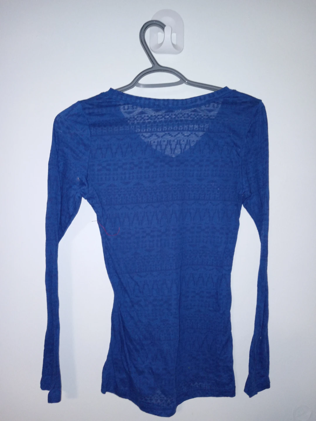 Bozolo blue long-sleeve v-neck top Large - photo 2