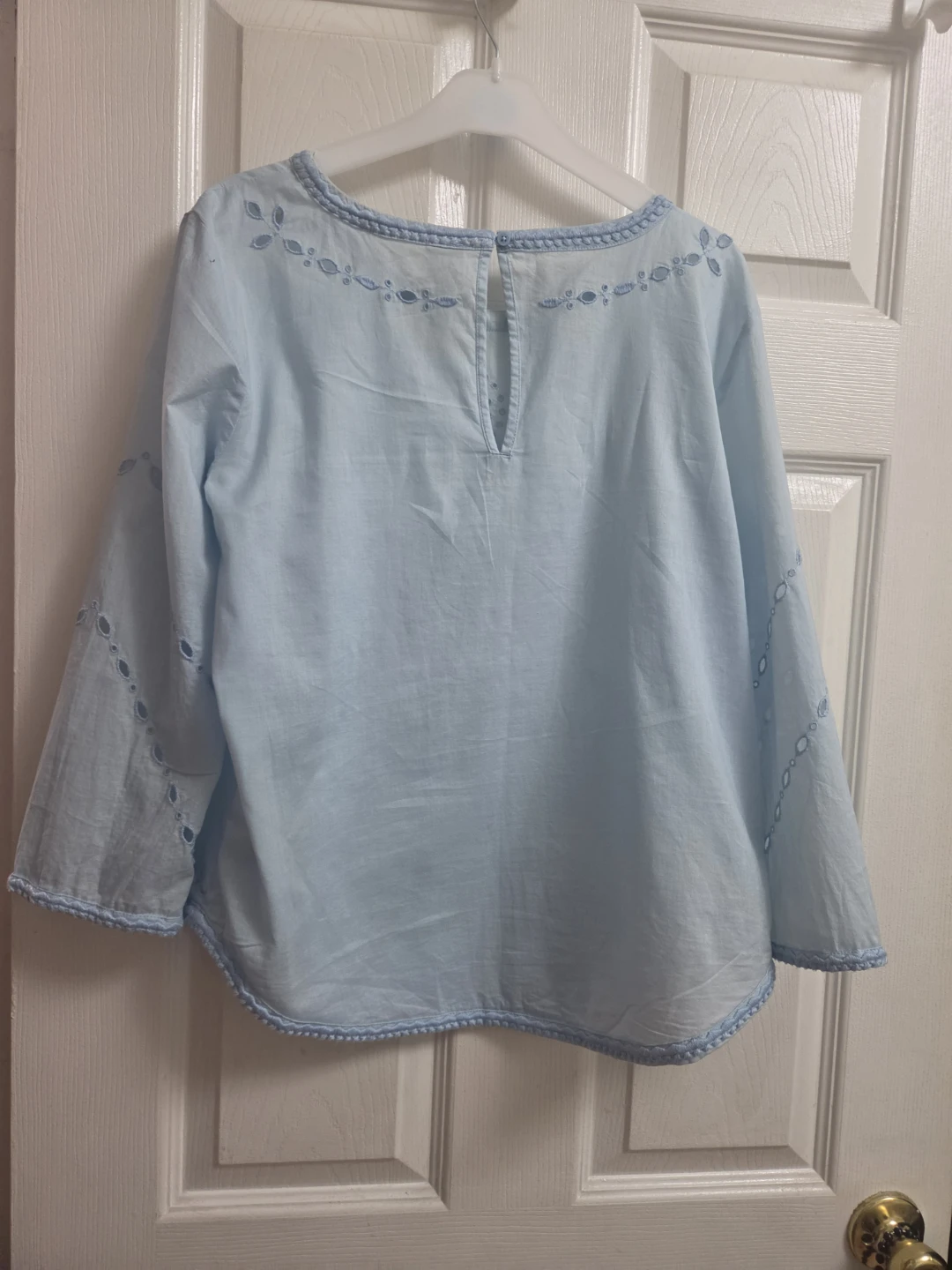 Light Blue Gap Embroidered Blouse - Size S