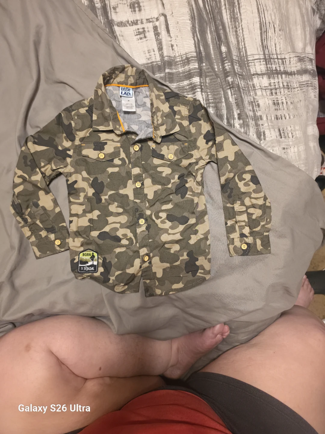 Little Lad Camouflage Button-Up Shirt
