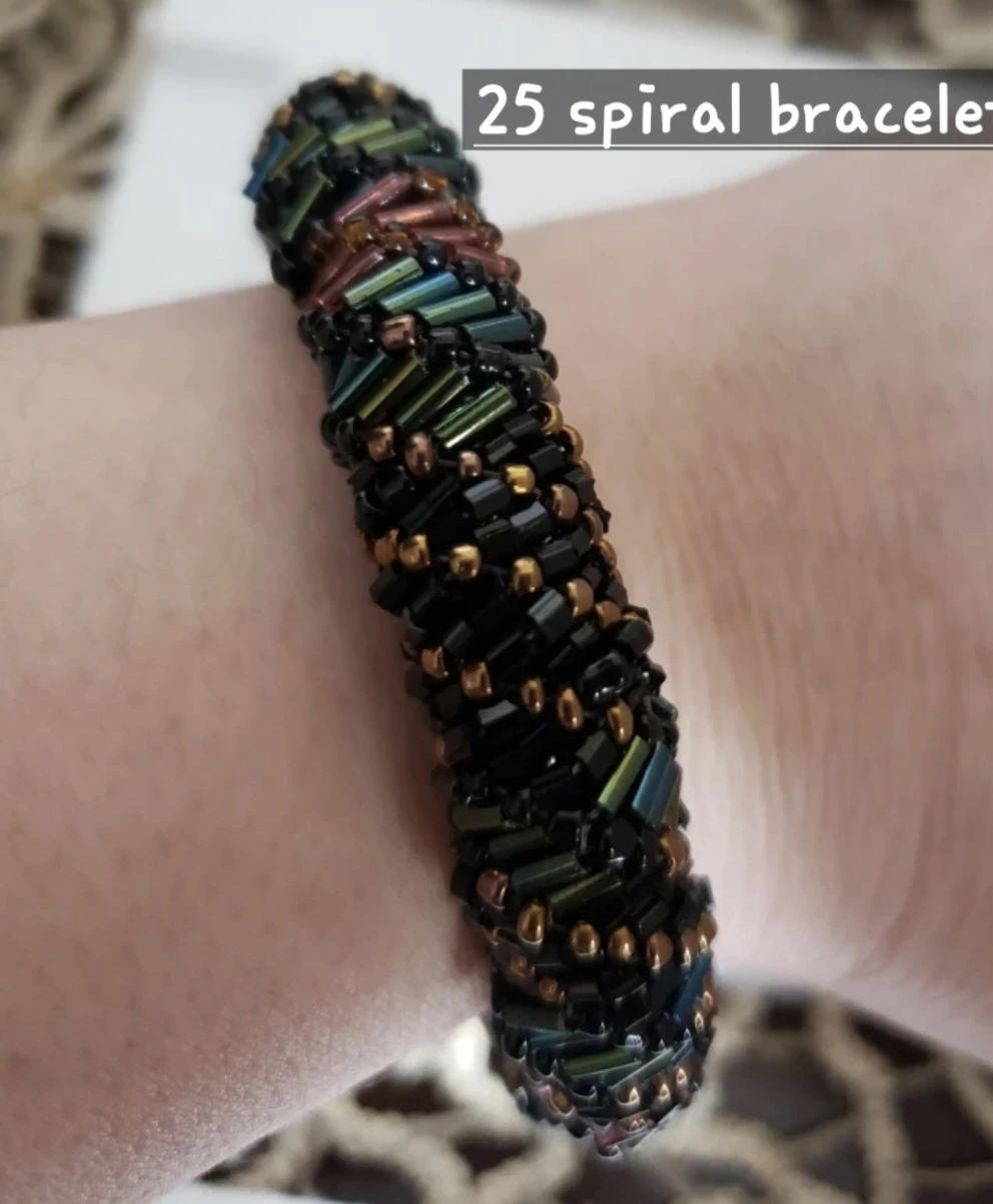 Beaded Necklace and Earrings Set with Spiral Bracelet - photo 2