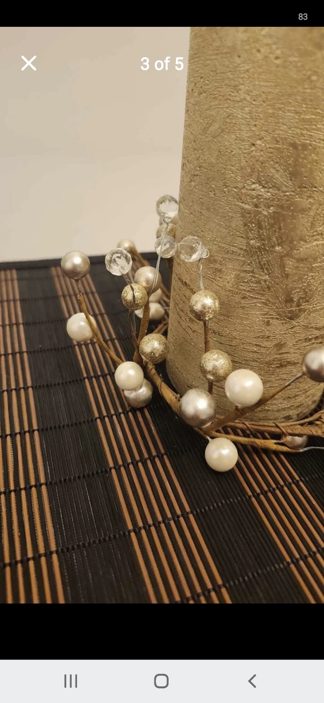 Decorative LED Candles with Beaded Wreaths - photo 2
