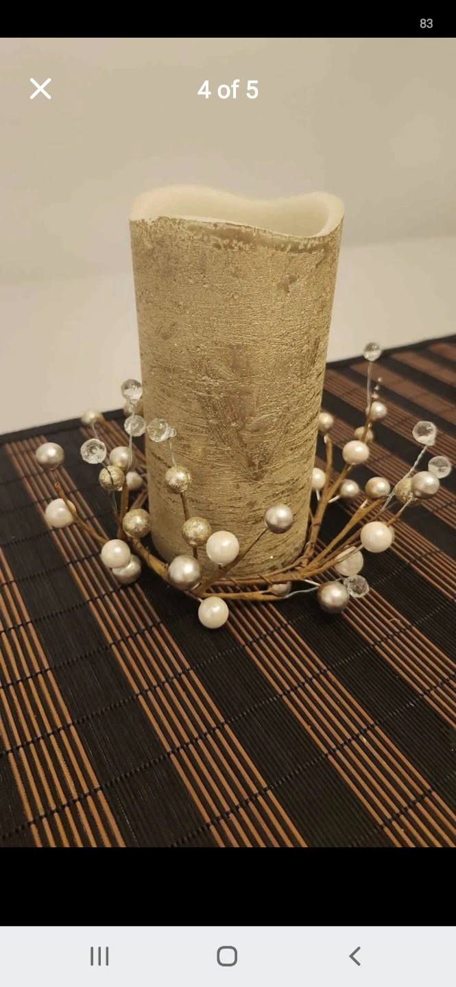 Decorative LED Candles with Beaded Wreaths - photo 3