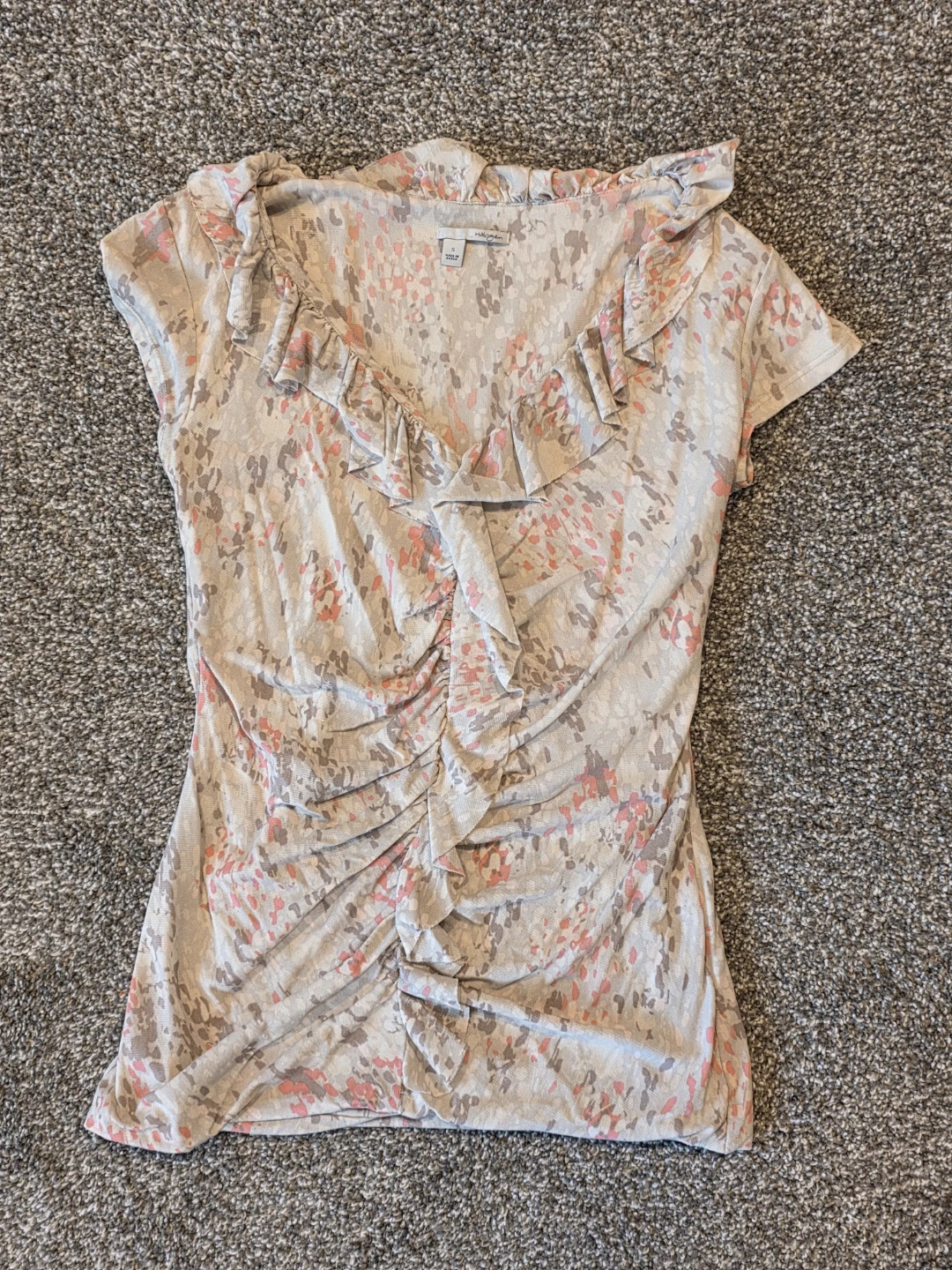Halogen Women's Ruched Floral Print Top Size S