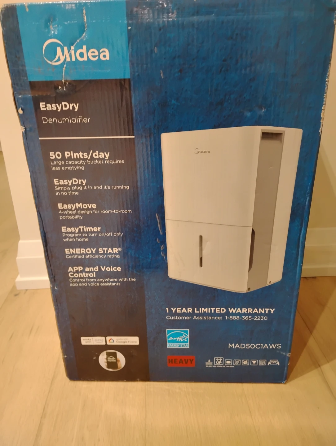 Midea EasyDry Dehumidifier 50 Pints/day