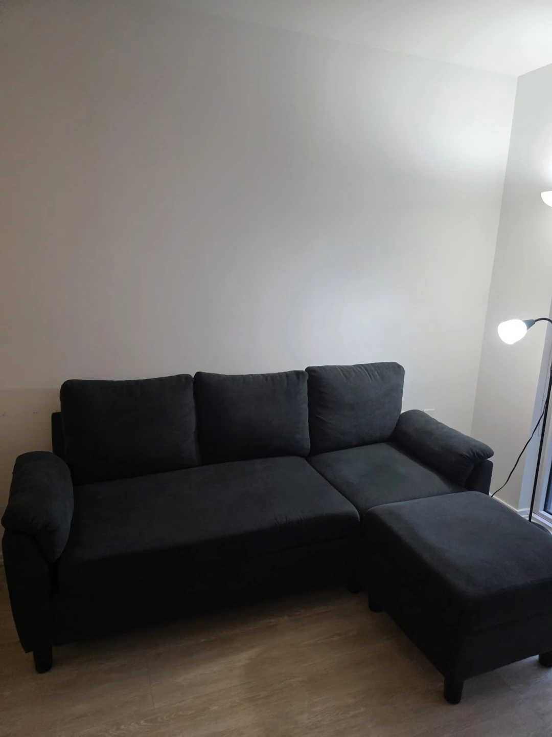 Dark Grey Sectional Sofa with Ottoman - photo 2