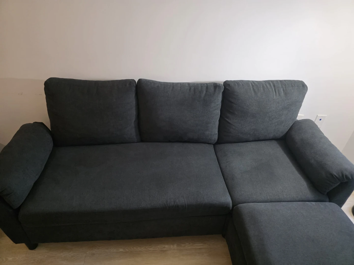 Dark Grey Sectional Sofa with Ottoman - photo 3