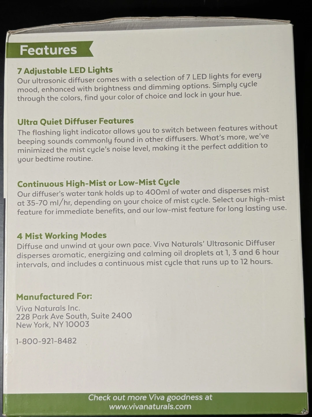 Viva Naturals Ultrasonic Essential Oil Diffuser - photo 4