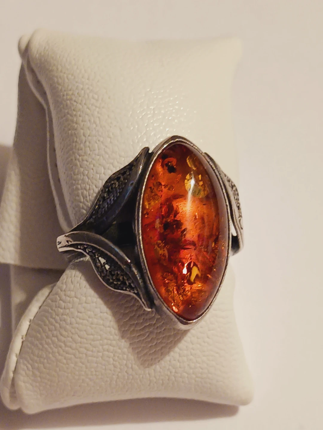 Gorgeous Sterling Silver 925 Genuine Baltic Amber Ring - photo 3