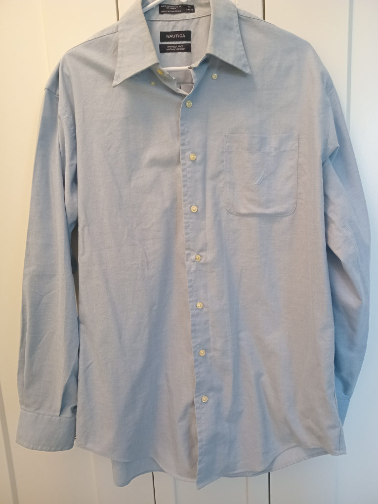 Nautica Men's Wrinkle-Free Button-Down Shirt - Light Blue